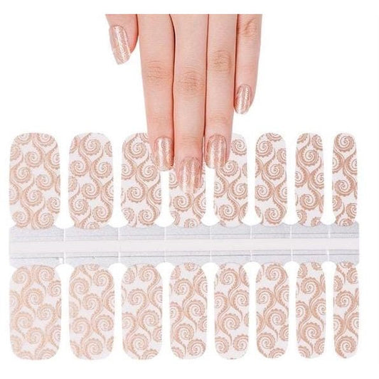 Gold scrolls | Nail Wraps | Nail Stickers | Nail Strips | Gel Nails | Nail Polish Wraps - Nailfordable