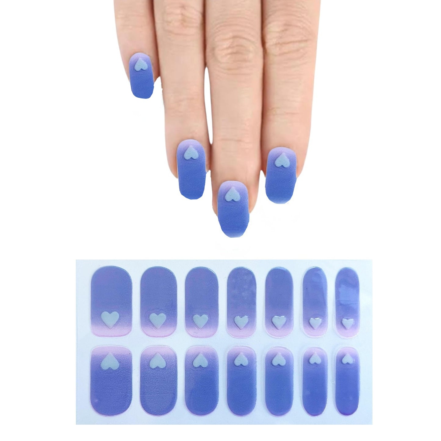 White hearts | Nail Wraps | Nail Stickers | Nail Strips | Gel Nails | Nail Polish Wraps - Nailfordable