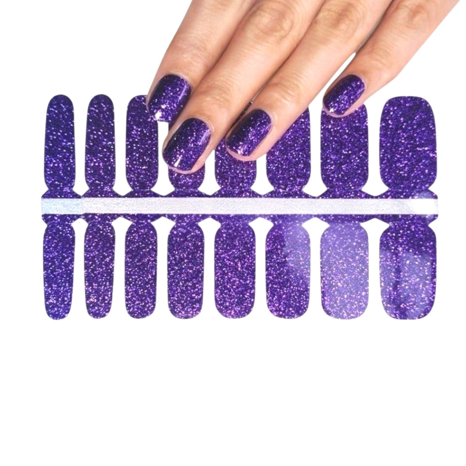 Sparkling purple glitter | Nail Wraps | Nail Stickers | Nail Strips | Gel Nails | Nail Polish Wraps - Nailfordable