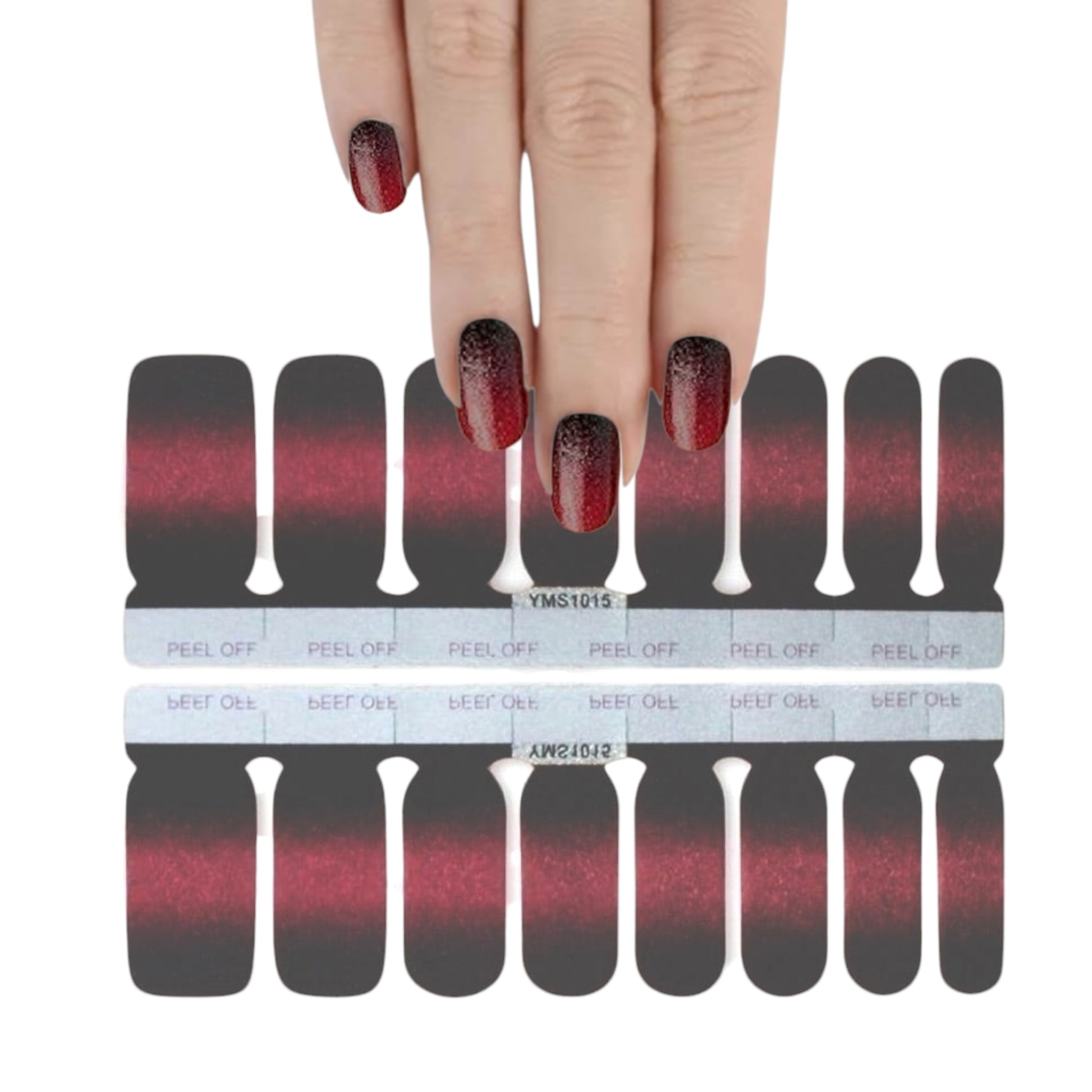 Black to Cherry | Nail Wraps | Nail Stickers | Nail Strips | Gel Nails | Nail Polish Wraps - Nailfordable