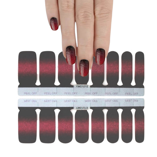 Black to Cherry | Nail Wraps | Nail Stickers | Nail Strips | Gel Nails | Nail Polish Wraps - Nailfordable