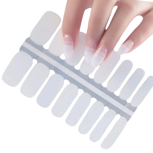 White Veil Tip | Nail Wraps | Nail Stickers | Nail Strips | Gel Nails | Nail Polish Wraps - Nailfordable