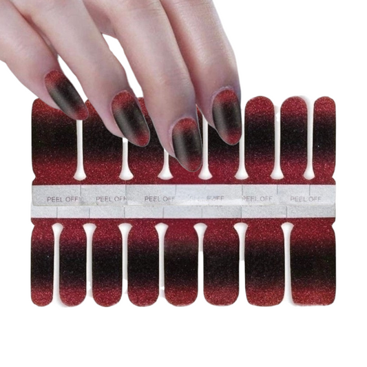 Cherry to black gradient | Nail Wraps | Nail Stickers | Nail Strips | Gel Nails | Nail Polish Wraps - Nailfordable