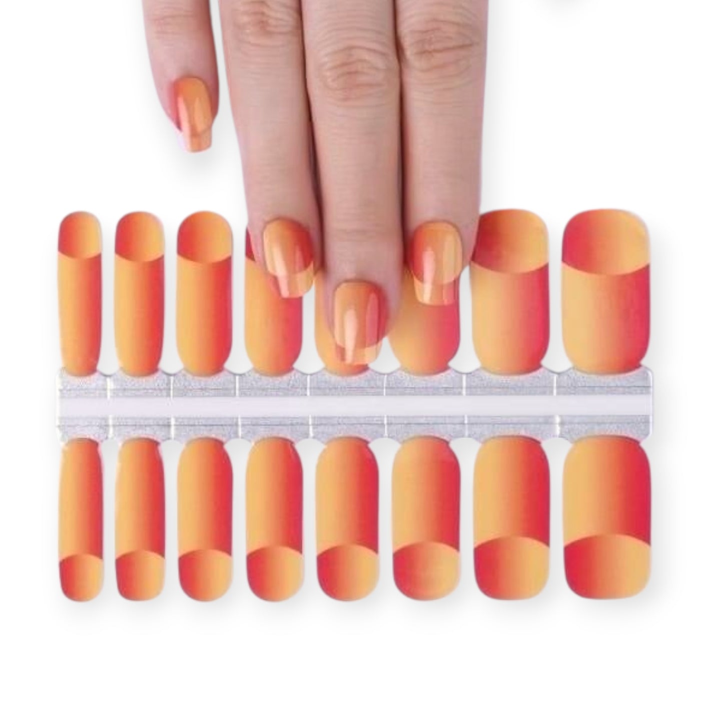 Orange 3D Illusion | Nail Wraps | Nail Stickers | Nail Strips | Gel Nails | Nail Polish Wraps - Nailfordable