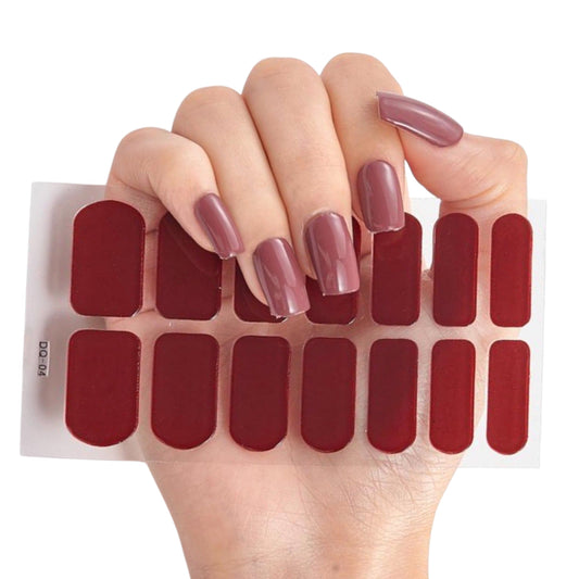 Burgundy | Nail Wraps | Nail Stickers | Nail Strips | Gel Nails | Nail Polish Wraps - Nailfordable