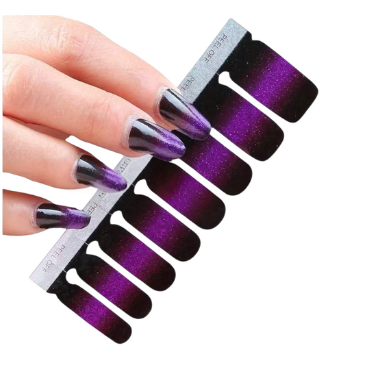 Black to purple | Nail Wraps | Nail Stickers | Nail Strips | Gel Nails | Nail Polish Wraps - Nailfordable
