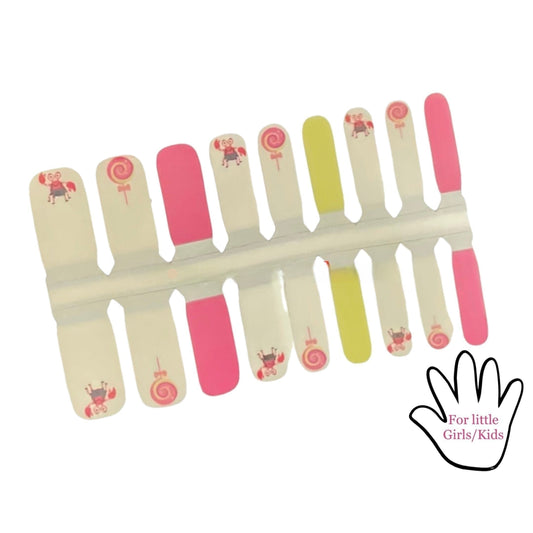 Crabs swirly lollipop | Nail Wraps | Nail Stickers | Nail Strips | Gel Nails | Nail Polish Wraps - Nailfordable