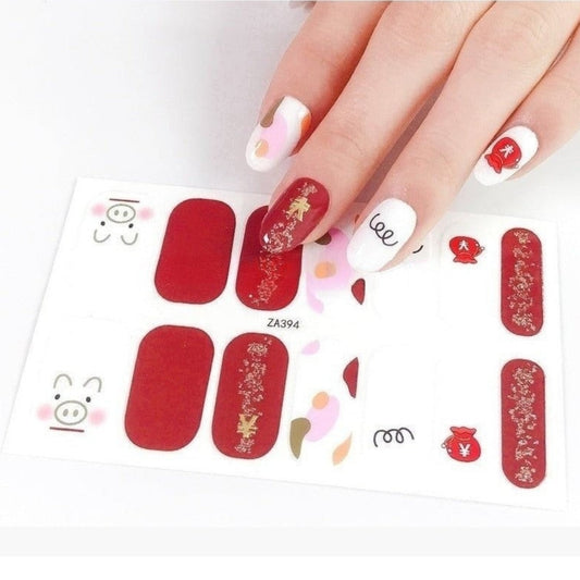 Pig drawing | Nail Wraps | Nail Stickers | Nail Strips | Gel Nails | Nail Polish Wraps - Nailfordable