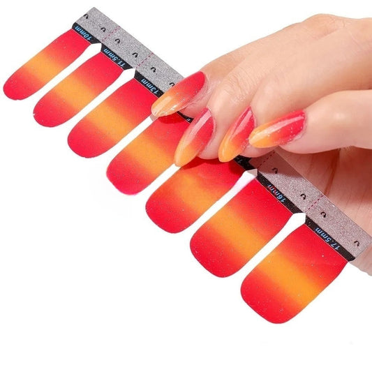 Orange to Yellow | Nail Wraps | Nail Stickers | Nail Strips | Gel Nails | Nail Polish Wraps - Nailfordable