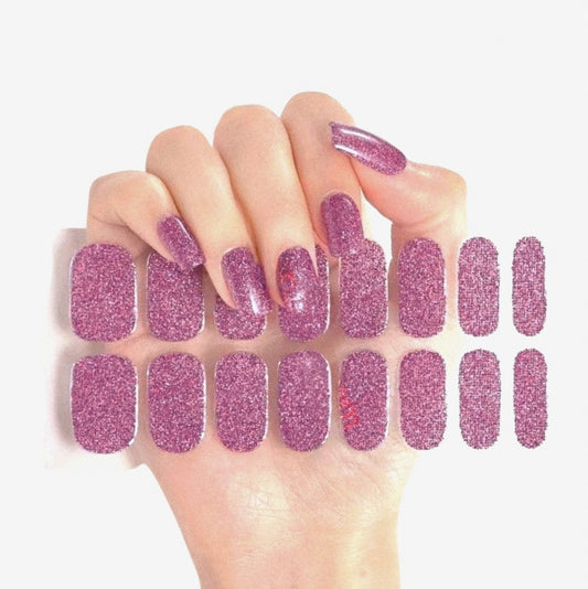 Pink Lilac glitter | Nail Wraps | Nail Stickers | Nail Strips | Gel Nails | Nail Polish Wraps - Nailfordable
