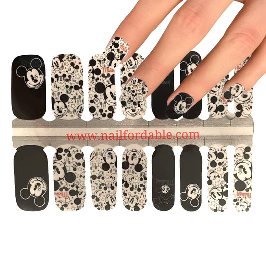 Disney - Smiley Mickey | Nail Wraps | Nail Stickers | Nail Strips | Gel Nails | Nail Polish Wraps - Nailfordable