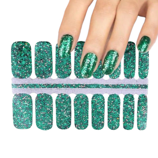 Sparkle - Green | Nail Wraps | Nail Stickers | Nail Strips | Gel Nails | Nail Polish Wraps - Nailfordable
