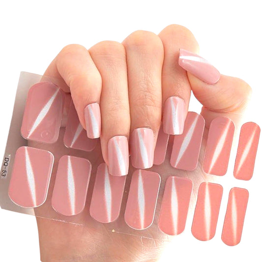 Pink Cat eye | Nail Wraps | Nail Stickers | Nail Strips | Gel Nails | Nail Polish Wraps - Nailfordable