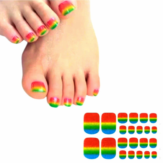 Tricolor Rainbow | Nail Wraps | Nail Stickers | Nail Strips | Gel Nails | Nail Polish Wraps - Nailfordable