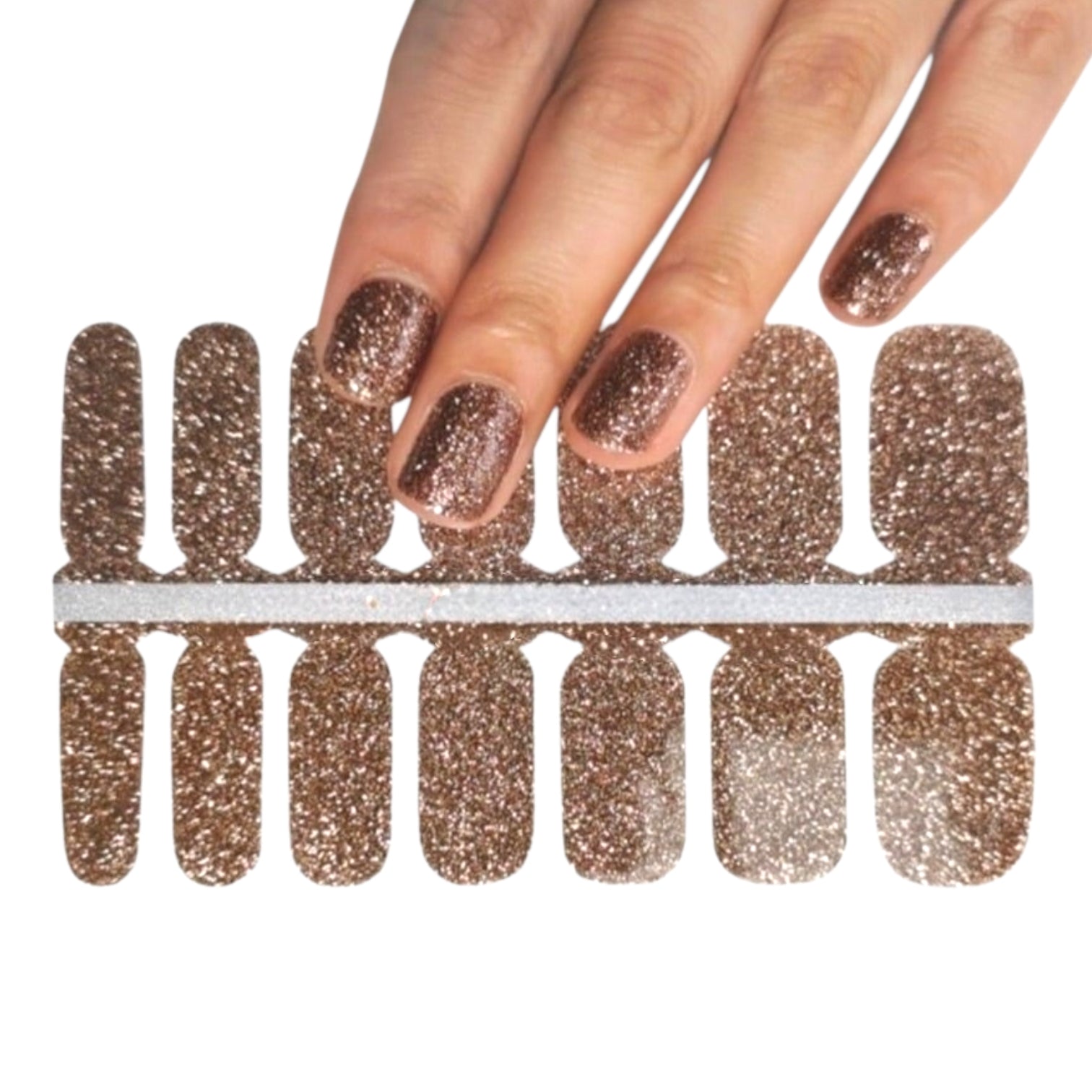 Brownish glitter | Nail Wraps | Nail Stickers | Nail Strips | Gel Nails | Nail Polish Wraps - Nailfordable