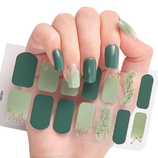 Green Galaxy | Nail Wraps | Nail Stickers | Nail Strips | Gel Nails | Nail Polish Wraps - Nailfordable