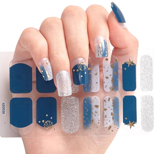 Gold Sea Shells | Nail Wraps | Nail Stickers | Nail Strips | Gel Nails | Nail Polish Wraps - Nailfordable