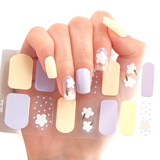 White Daisy | Nail Wraps | Nail Stickers | Nail Strips | Gel Nails | Nail Polish Wraps - Nailfordable