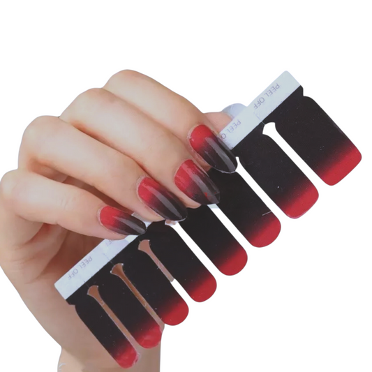 Red to black | Nail Wraps | Nail Stickers | Nail Strips | Gel Nails | Nail Polish Wraps - Nailfordable
