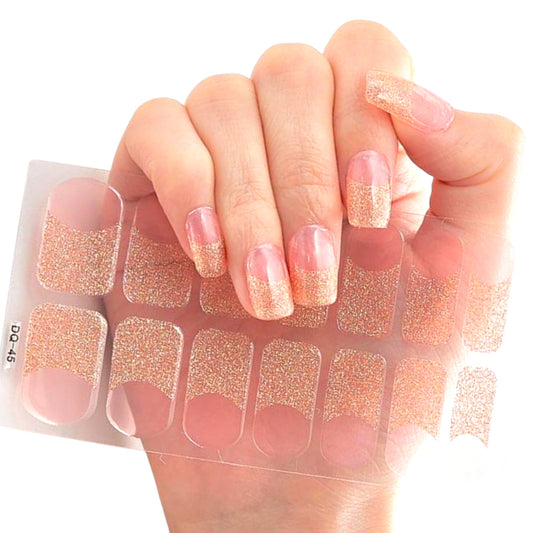 Shady Gold tips | Nail Wraps | Nail Stickers | Nail Strips | Gel Nails | Nail Polish Wraps - Nailfordable