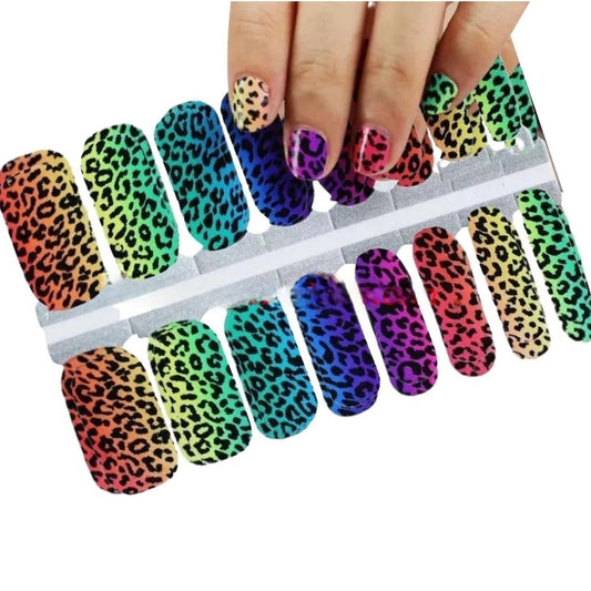 Leopard neon | Nail Wraps | Nail Stickers | Nail Strips | Gel Nails | Nail Polish Wraps - Nailfordable