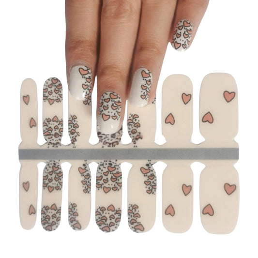 Garden of hearts | Nail Wraps | Nail Stickers | Nail Strips | Gel Nails | Nail Polish Wraps - Nailfordable