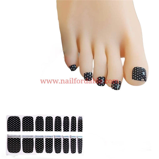 White Polka dots on black | Nail Wraps | Nail Stickers | Nail Strips | Gel Nails | Nail Polish Wraps - Nailfordable