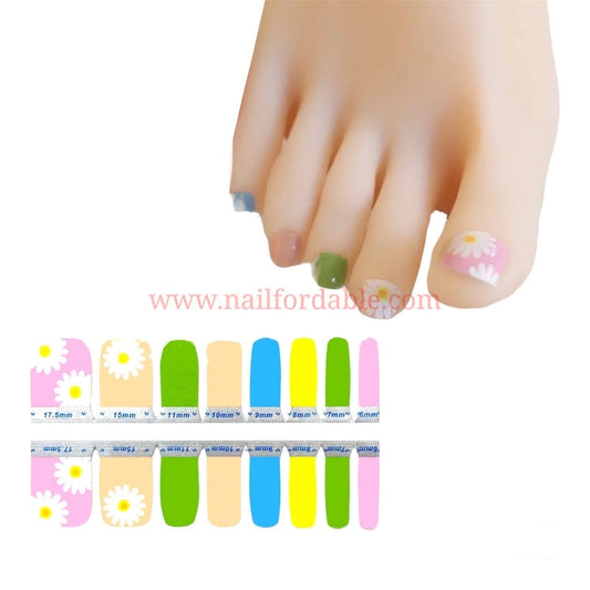 White sunflowers Nail Wraps | Semi Cured Gel Wraps | Gel Nail Wraps |Nail Polish | Nail Stickers