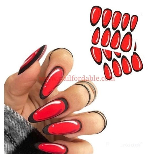 Red coffin water decal | Nail Wraps | Nail Stickers | Nail Strips | Gel Nails | Nail Polish Wraps - Nailfordable