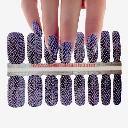 Blue Snakeskin Nail Wraps | Semi Cured Gel Wraps | Gel Nail Wraps |Nail Polish | Nail Stickers