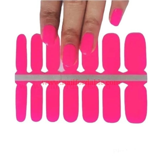 Pink neon Nail Wraps | Semi Cured Gel Wraps | Gel Nail Wraps |Nail Polish | Nail Stickers