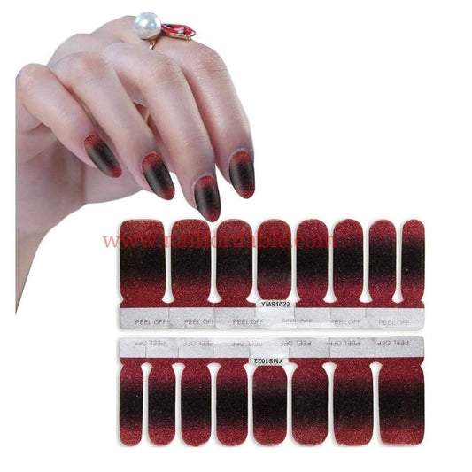 Burgundy to Black gradient Nail Wraps | Semi Cured Gel Wraps | Gel Nail Wraps |Nail Polish | Nail Stickers