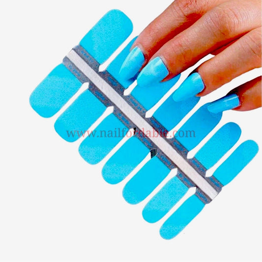 Light Blue Nail Wraps | Semi Cured Gel Wraps | Gel Nail Wraps |Nail Polish | Nail Stickers