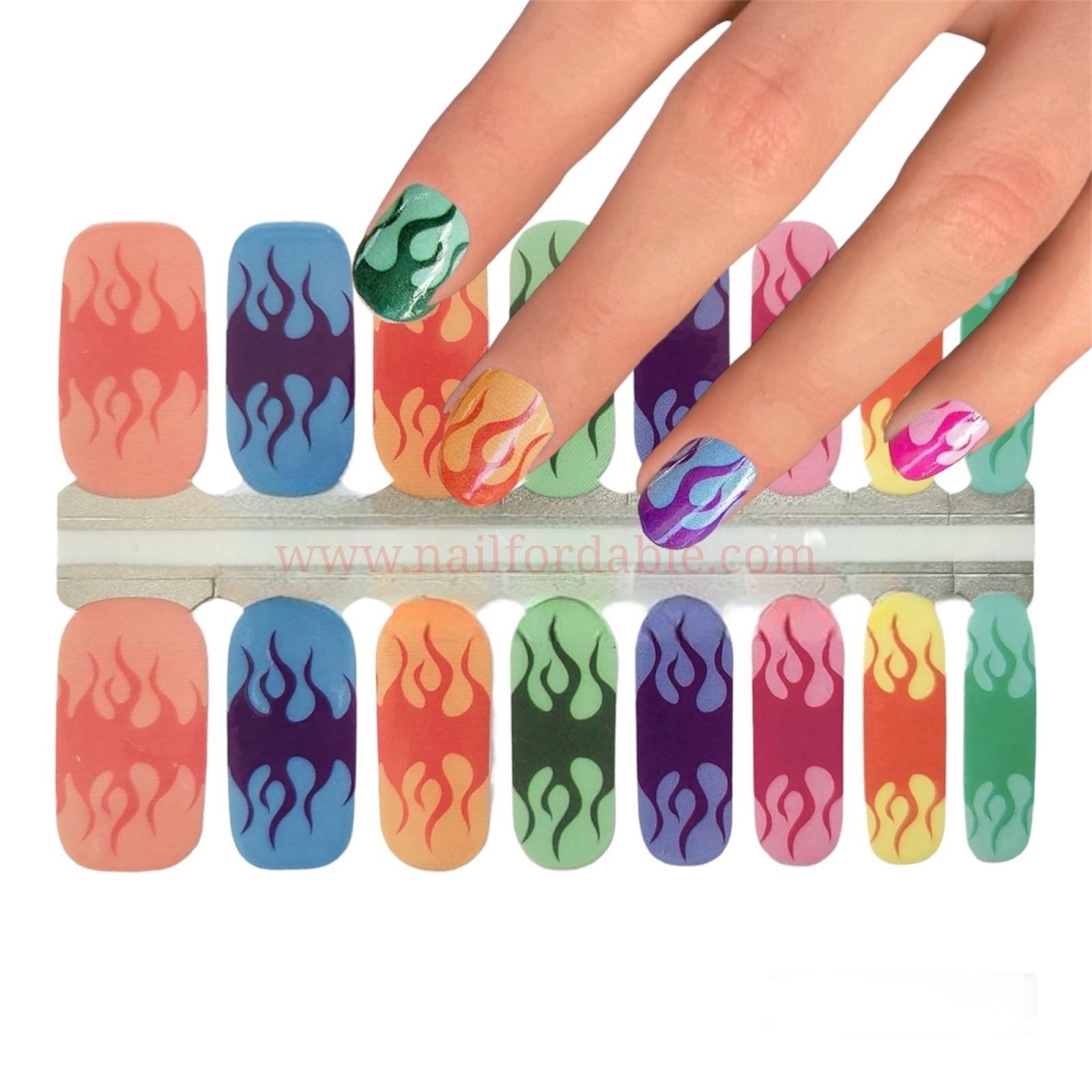 Fire of colors Nail Wraps | Semi Cured Gel Wraps | Gel Nail Wraps |Nail Polish | Nail Stickers