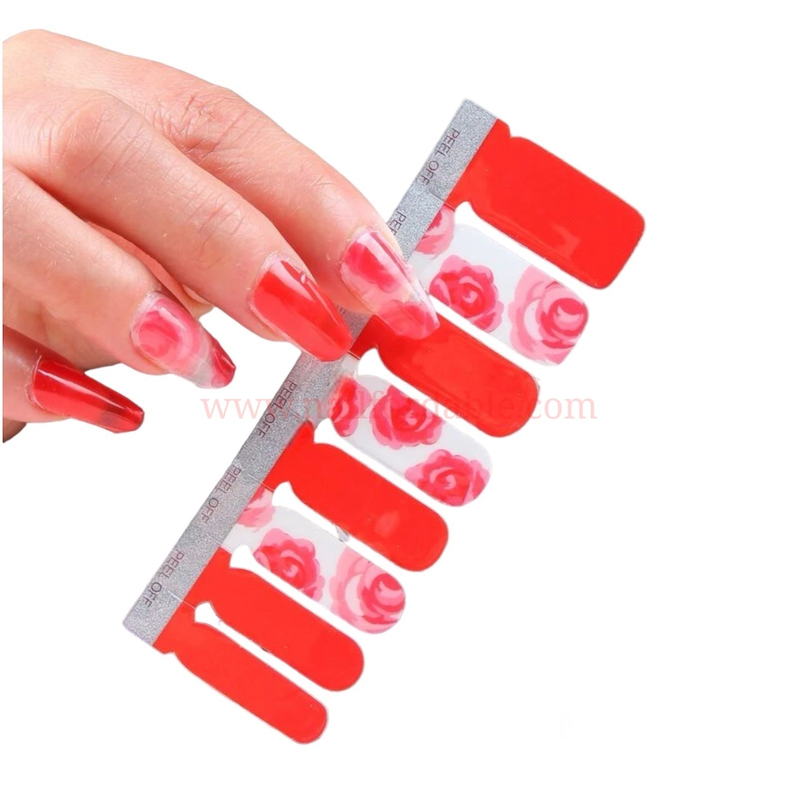 Red roses Nail Wraps | Semi Cured Gel Wraps | Gel Nail Wraps |Nail Polish | Nail Stickers