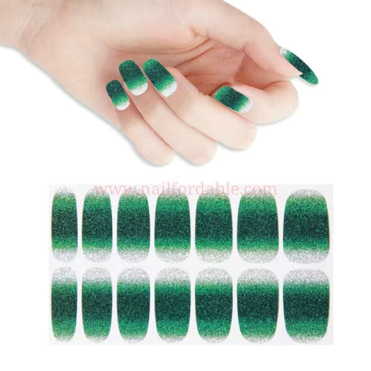 Green gradient Nail Wraps | Semi Cured Gel Wraps | Gel Nail Wraps |Nail Polish | Nail Stickers