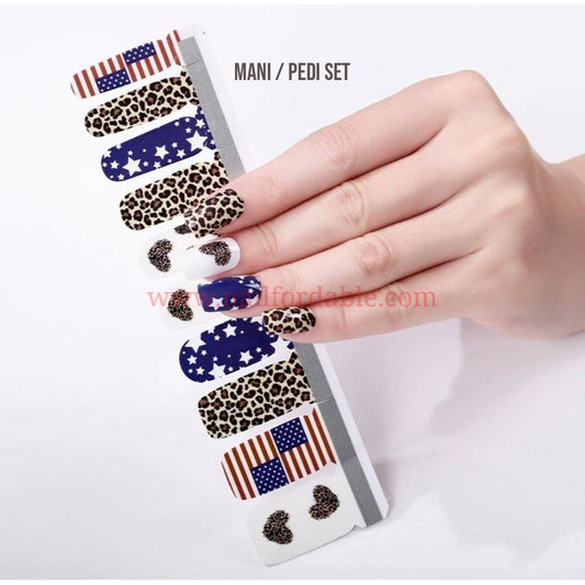 Flag and prints Nail Wraps | Semi Cured Gel Wraps | Gel Nail Wraps |Nail Polish | Nail Stickers