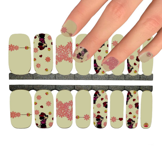 Disney - Minnie mouse Garden | Nail Wraps | Nail Stickers | Nail Strips | Gel Nails | Nail Polish Wraps - Nailfordable