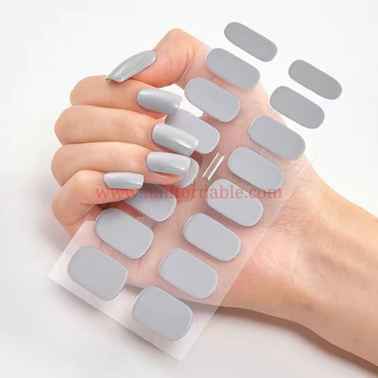 Light gray solid | Nail Wraps | Nail Stickers | Nail Strips | Gel Nails | Nail Polish Wraps - Nailfordable