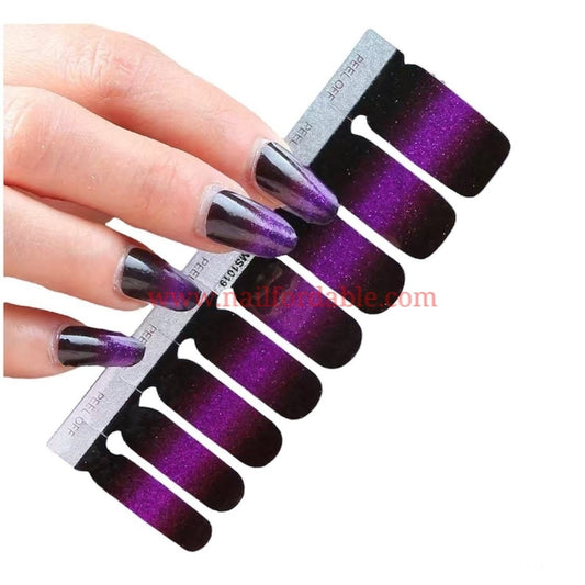 Black to purple Nail Wraps | Semi Cured Gel Wraps | Gel Nail Wraps |Nail Polish | Nail Stickers