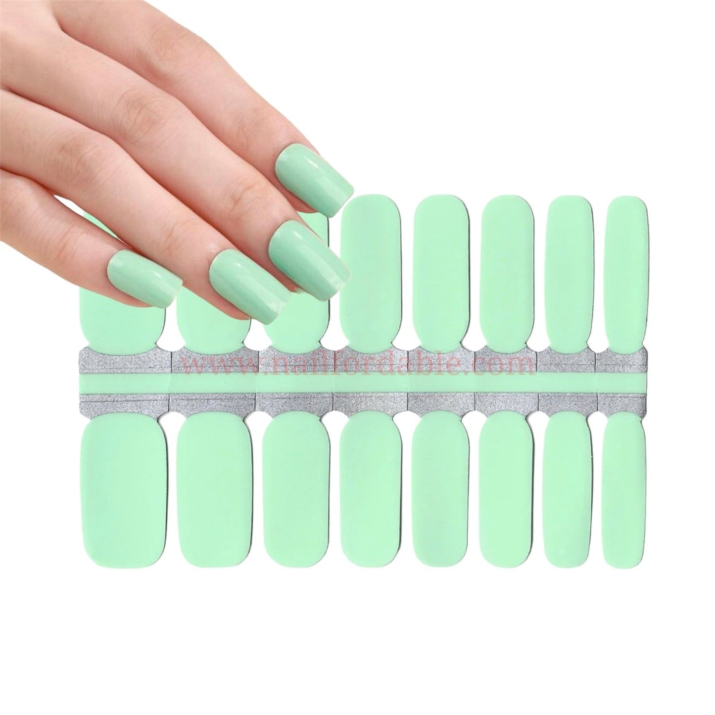 Mint green solid Nail Wraps | Semi Cured Gel Wraps | Gel Nail Wraps |Nail Polish | Nail Stickers