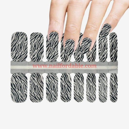 Zebra print Nail Wraps | Semi Cured Gel Wraps | Gel Nail Wraps |Nail Polish | Nail Stickers