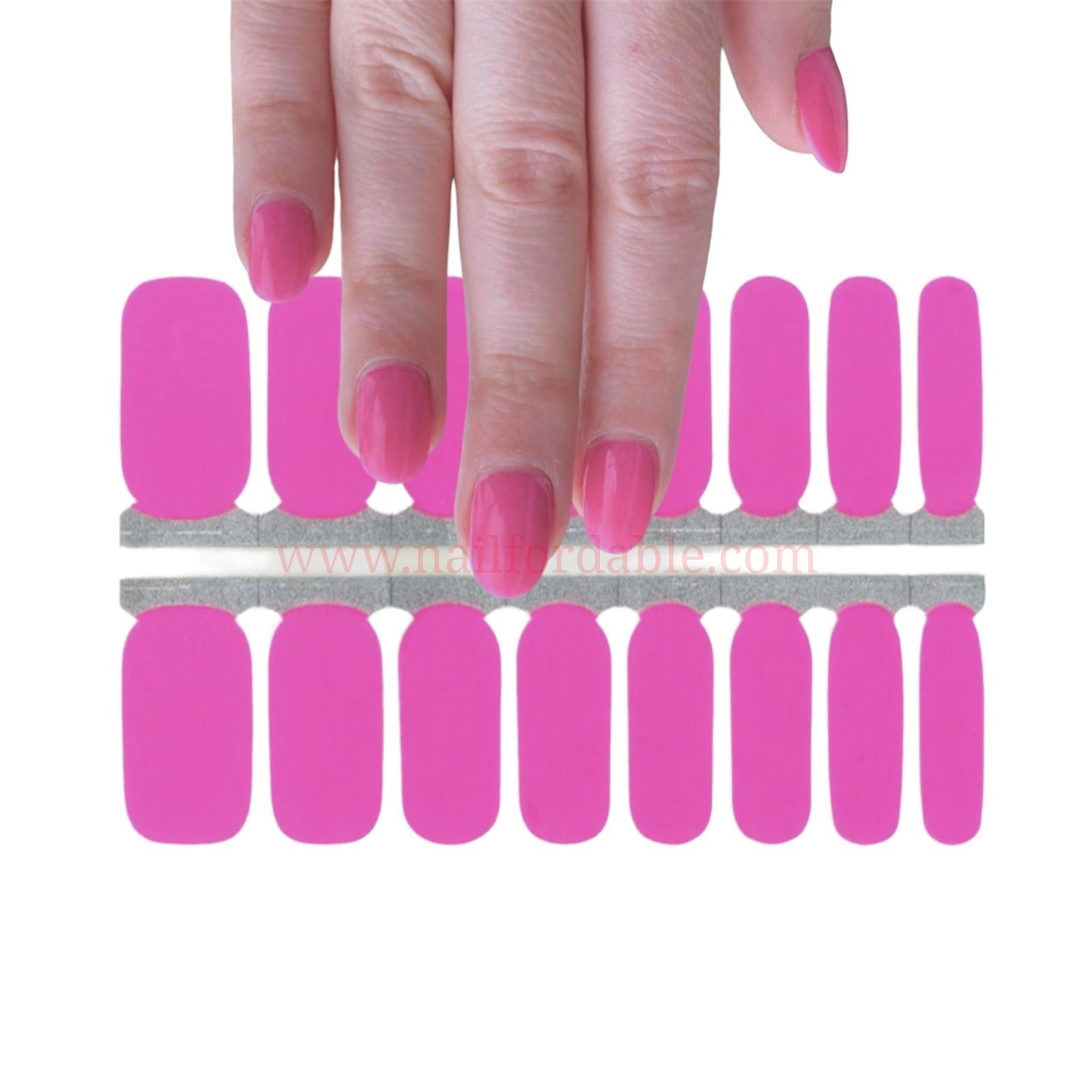Summer Pink (solid) Nail Wraps Nail Stickers Nail Strips Gel