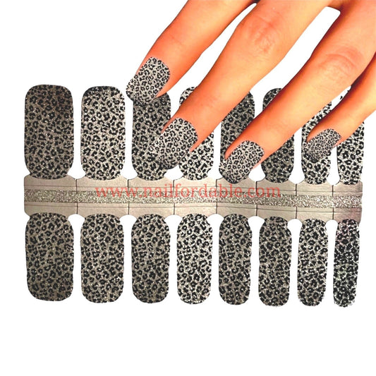 Silver Dalmatians Nail Wraps | Semi Cured Gel Wraps | Gel Nail Wraps |Nail Polish | Nail Stickers