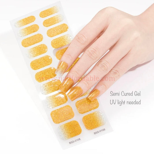 Gold Gradient - Semi-Cured Gel Wraps UV Nail Wraps | Semi Cured Gel Wraps | Gel Nail Wraps |Nail Polish | Nail Stickers