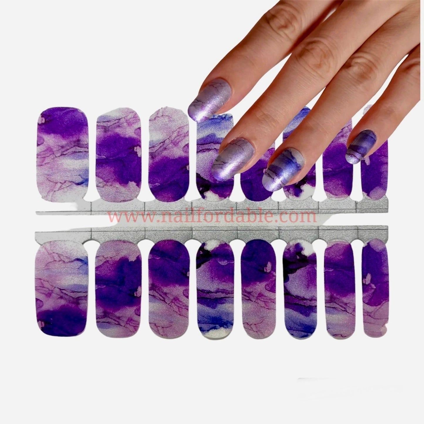 Purple Marble Nail Wraps | Semi Cured Gel Wraps | Gel Nail Wraps |Nail Polish | Nail Stickers