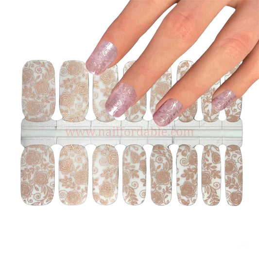 Rose Gold Overlay Nail Wraps | Semi Cured Gel Wraps | Gel Nail Wraps |Nail Polish | Nail Stickers