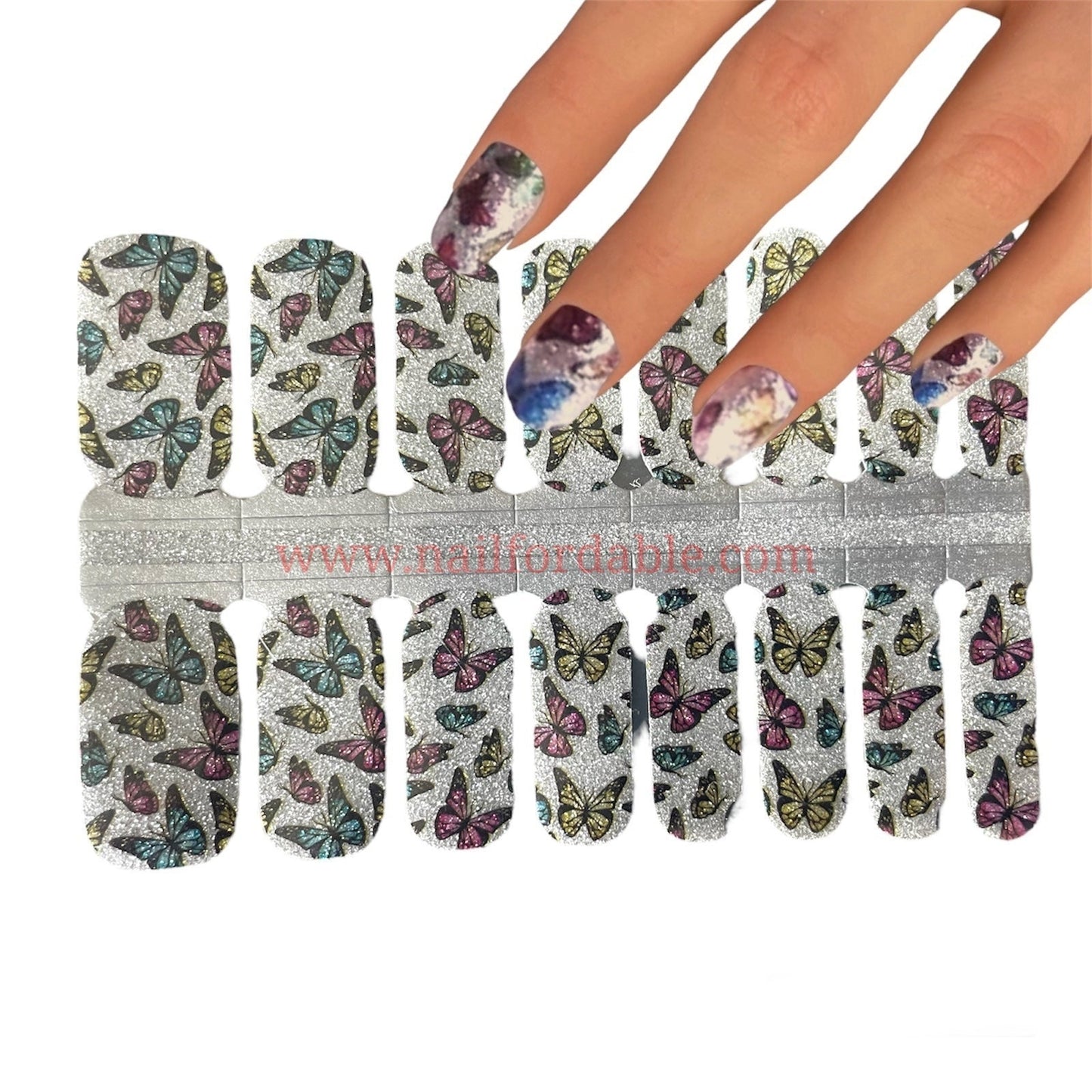 Migrating Butterflies Nail Wraps | Semi Cured Gel Wraps | Gel Nail Wraps |Nail Polish | Nail Stickers