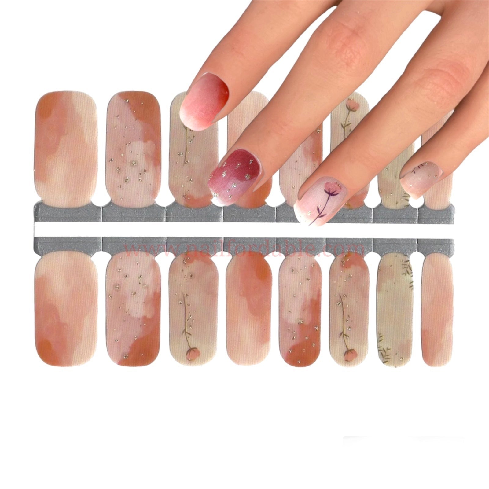 Just One Rose Nail Wraps | Semi Cured Gel Wraps | Gel Nail Wraps |Nail Polish | Nail Stickers