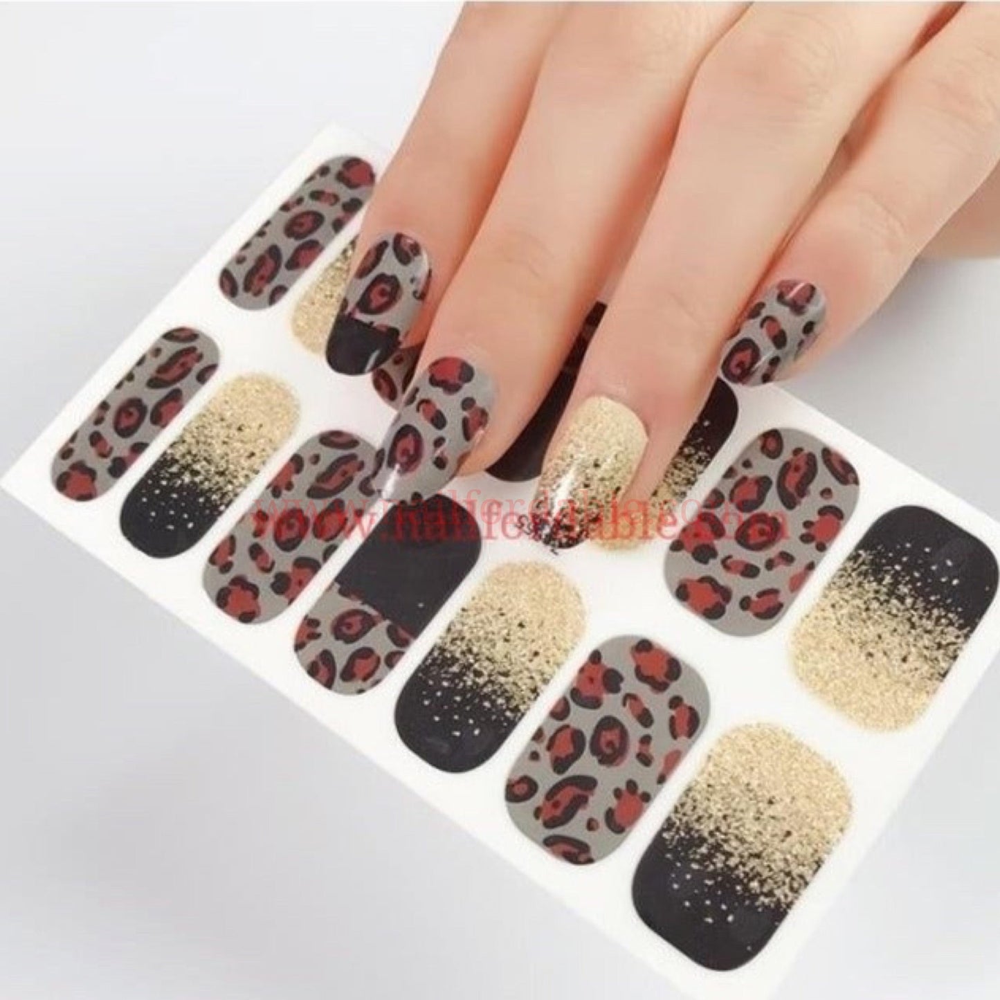 Sparkling Cheeta Nail Wraps | Semi Cured Gel Wraps | Gel Nail Wraps |Nail Polish | Nail Stickers